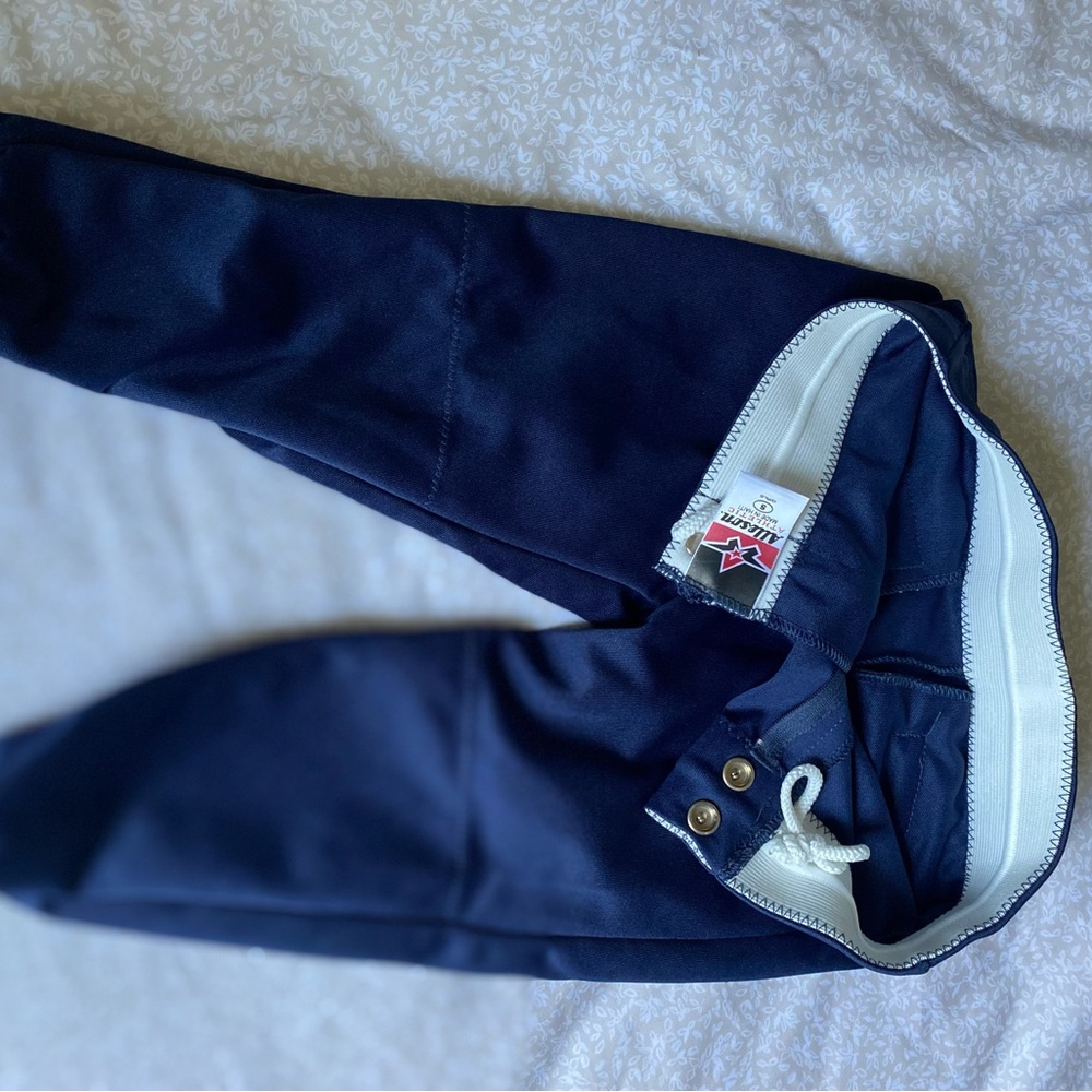 Allisen youth baseball pants, size small, navy blue